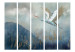 Room Divider Heron in Flight II (5-piece) - Water bird flying amidst mist and clouds 138296 additionalThumb 3
