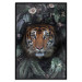 Poster Tiger in Leaves - portrait of a tiger against a background of green plants and flowers 138696 additionalThumb 19