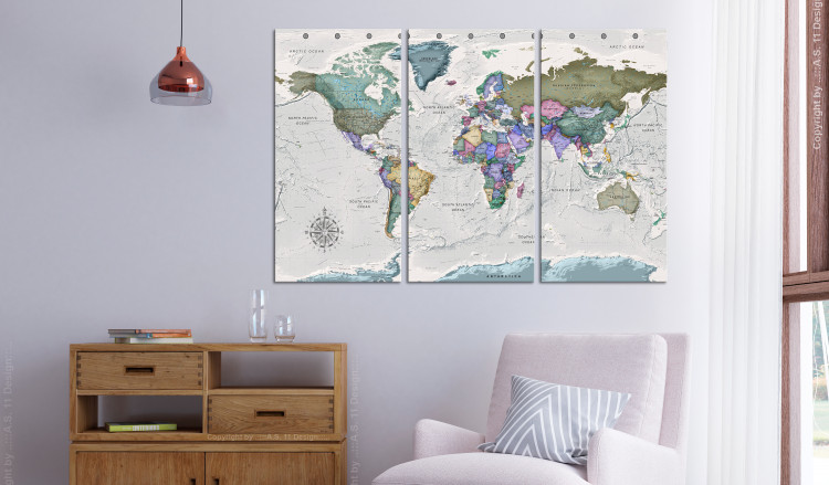 Decorative Pinboard World Destinations (3 Parts) [Cork Map] 107207 additionalImage 3