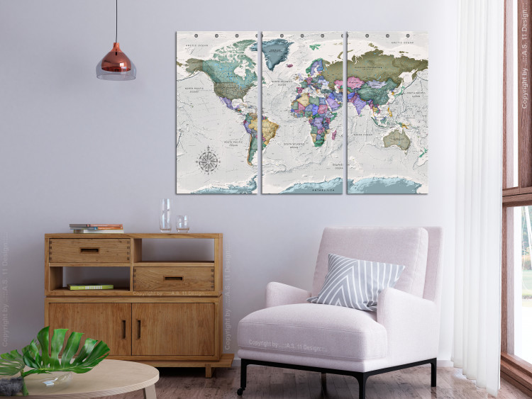 Decorative Pinboard World Destinations (3 Parts) [Cork Map] 107207 additionalImage 4