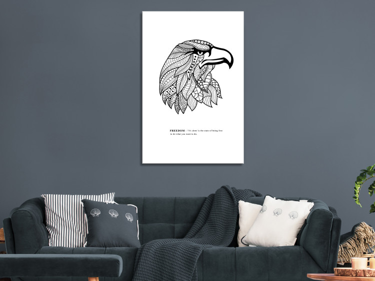 Canvas Graphic eagle - patterned bird with the word ''Freedom'' in black 117507 additionalImage 3
