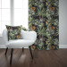 Decorative Curtain In the jungle - palm trees, tiger and monkey on dark background 147307 additionalThumb 3