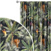 Decorative Curtain In the jungle - palm trees, tiger and monkey on dark background 147307