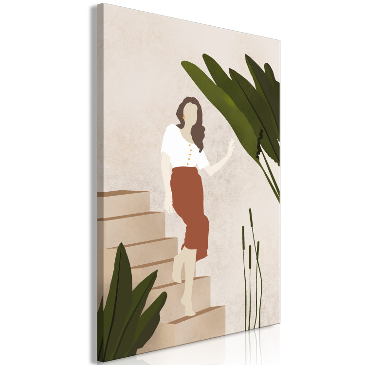 Canvas Woman going down the stairs - Scandi Boho style composition 136517 additionalImage 2