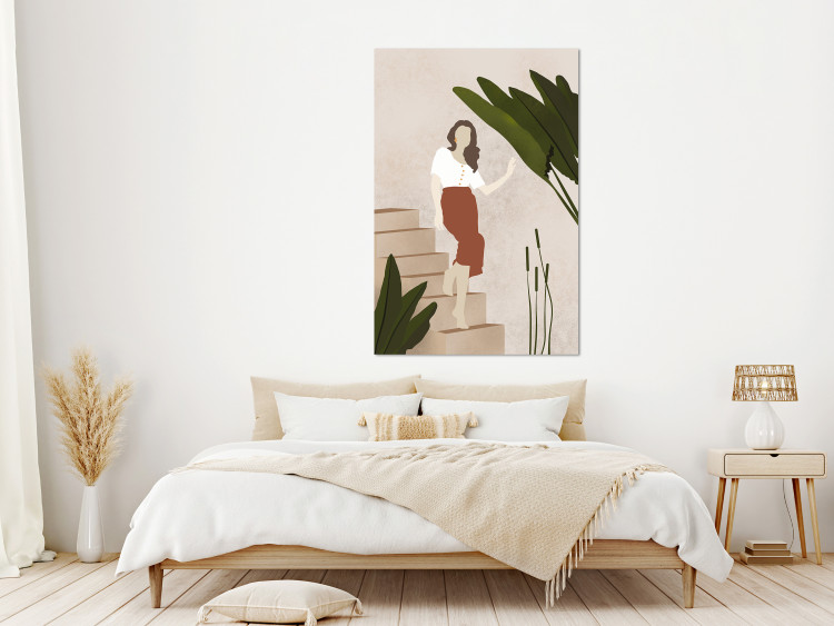 Canvas Woman going down the stairs - Scandi Boho style composition 136517 additionalImage 3
