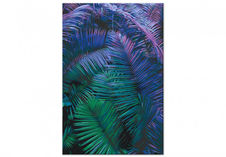 Paint by Number Kit Ultraviolet - Large Two-Color Palm Leaves on a Black Background 146217 additionalImage 4