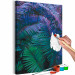Paint by Number Kit Ultraviolet - Large Two-Color Palm Leaves on a Black Background 146217 additionalThumb 5
