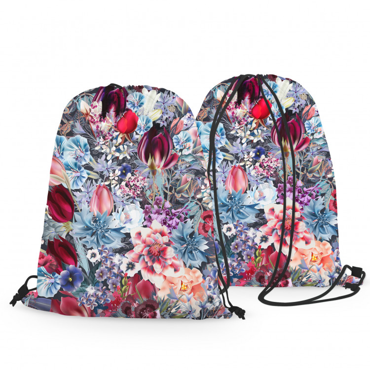Backpack In a flower thicket - motif in shades of pink, green and blue 147617 additionalImage 3