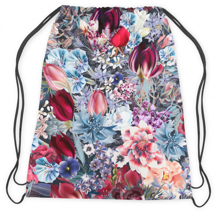 Backpack In a flower thicket - motif in shades of pink, green and blue 147617 additionalImage 2
