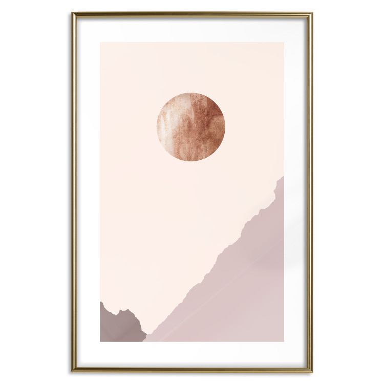 Poster Mountain Planet - abstract circle above mountains against a bright cosmos 129727 additionalImage 14