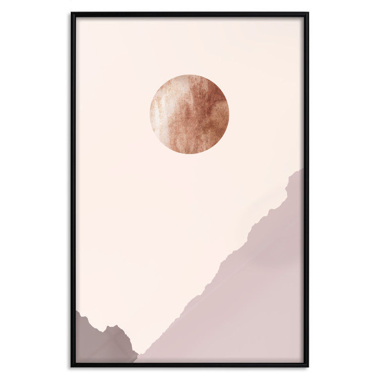 Poster Mountain Planet - abstract circle above mountains against a bright cosmos 129727 additionalImage 16