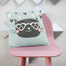 Decorative Microfiber Pillow Cat in love - animal and hearts held in shades of white and black cushions 147027 additionalThumb 3