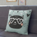 Decorative Microfiber Pillow Cat in love - animal and hearts held in shades of white and black cushions 147027 additionalThumb 2