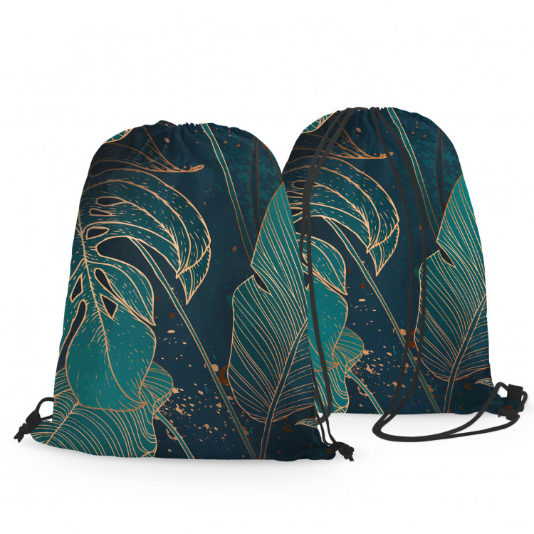 Backpack Botanical gold - a floral composition with monstera leaves 147427 additionalImage 3