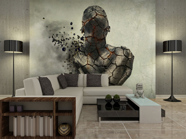 Wall Mural People - fanciful silhouette of crushed stone on a light background 97027