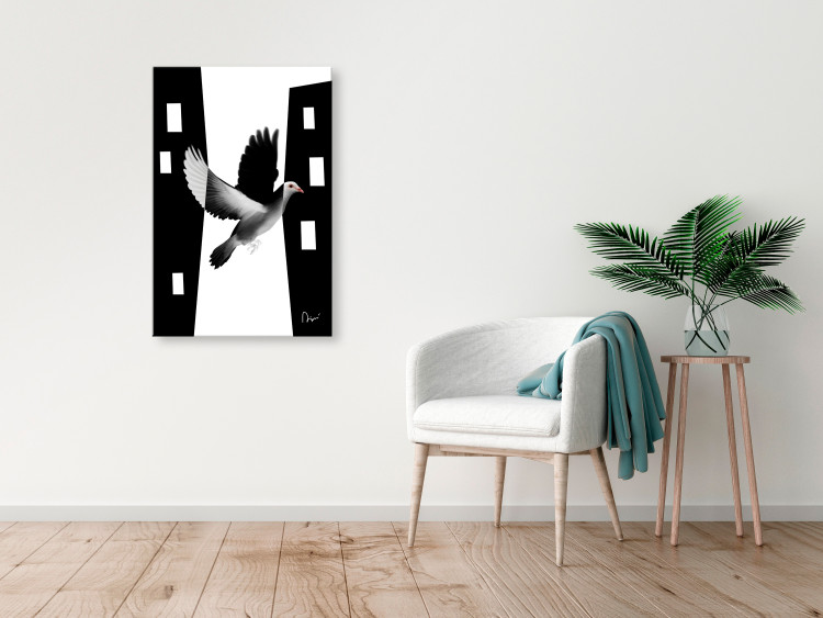 Canvas City pigeon - a bird that blends into the city in black and white 117237 additionalImage 3