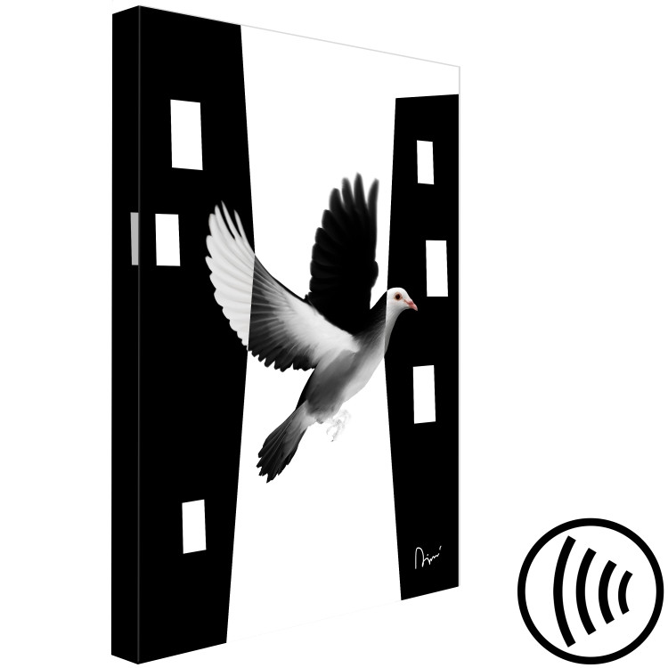 Canvas City pigeon - a bird that blends into the city in black and white 117237 additionalImage 6