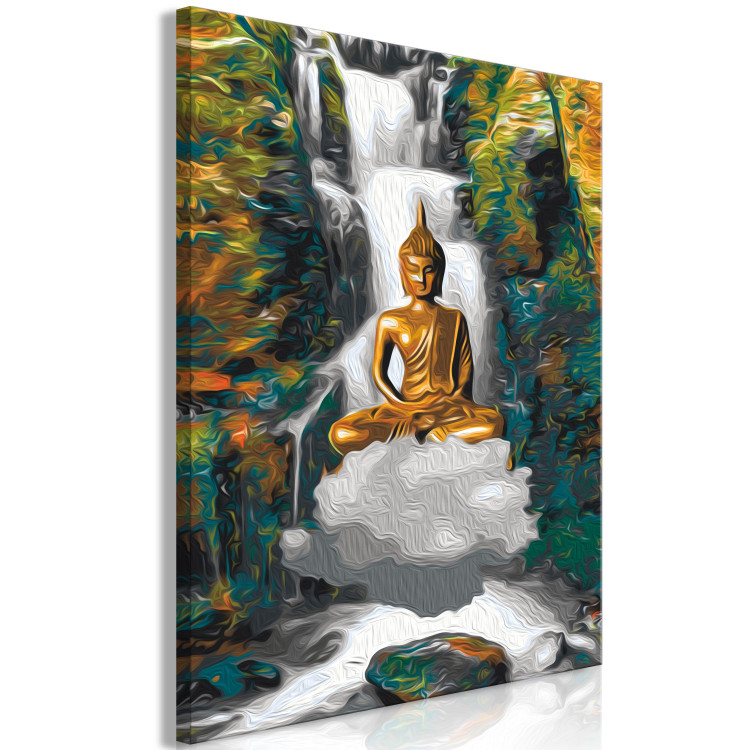 Paint by Number Kit Levitating Buddha - Meditating Figure in Front of a Waterfall and a Forest 146537 additionalImage 6