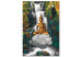 Paint by Number Kit Levitating Buddha - Meditating Figure in Front of a Waterfall and a Forest 146537 additionalThumb 3