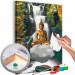 Paint by Number Kit Levitating Buddha - Meditating Figure in Front of a Waterfall and a Forest 146537