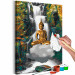 Paint by Number Kit Levitating Buddha - Meditating Figure in Front of a Waterfall and a Forest 146537 additionalThumb 7