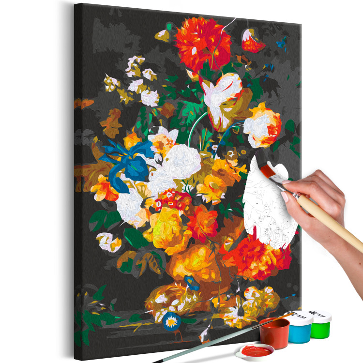 Paint by Number Kit Baroque Nature - Sumptuous Bouquet of Colorful Flowers against a Dark Background 147337 additionalImage 7