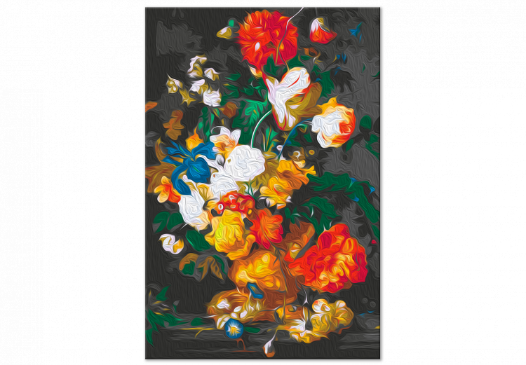 Paint by Number Kit Baroque Nature - Sumptuous Bouquet of Colorful Flowers against a Dark Background 147337 additionalImage 4