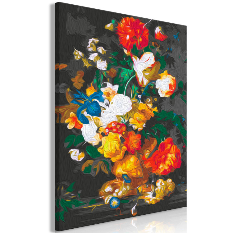 Paint by Number Kit Baroque Nature - Sumptuous Bouquet of Colorful Flowers against a Dark Background 147337 additionalImage 5