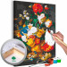 Paint by Number Kit Baroque Nature - Sumptuous Bouquet of Colorful Flowers against a Dark Background 147337