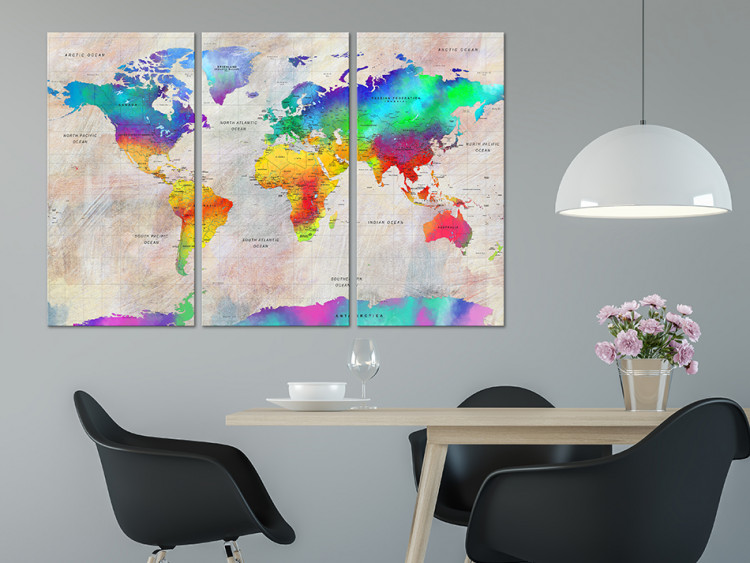 Cork Pinboard World Map: Rainbow Gradient [Cork Map] 96137 additionalImage 4