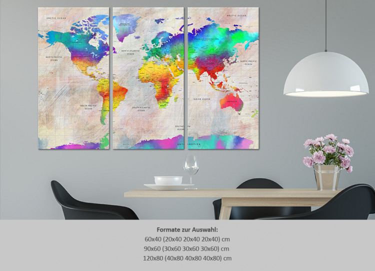 Cork Pinboard World Map: Rainbow Gradient [Cork Map] 96137 additionalImage 7