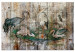 Canvas From the Chronicles of Nature - Graphics With Birds on Boards in a Vintage Style 145747