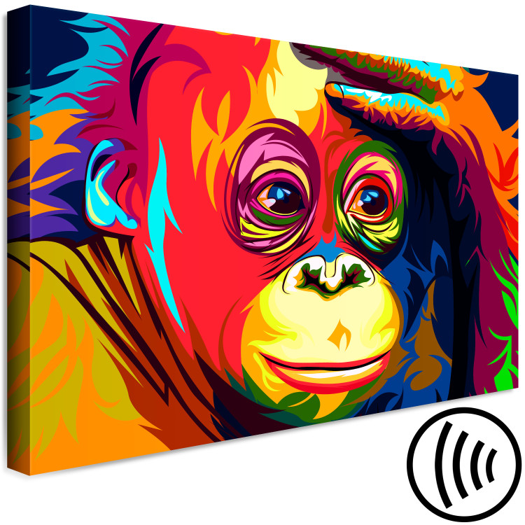 Canvas Colourful Orangutan (1 Part) Wide 108257 additionalImage 6