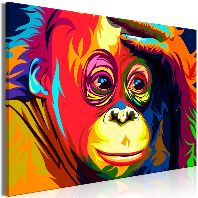 Canvas Colourful Orangutan (1 Part) Wide 108257 additionalImage 2