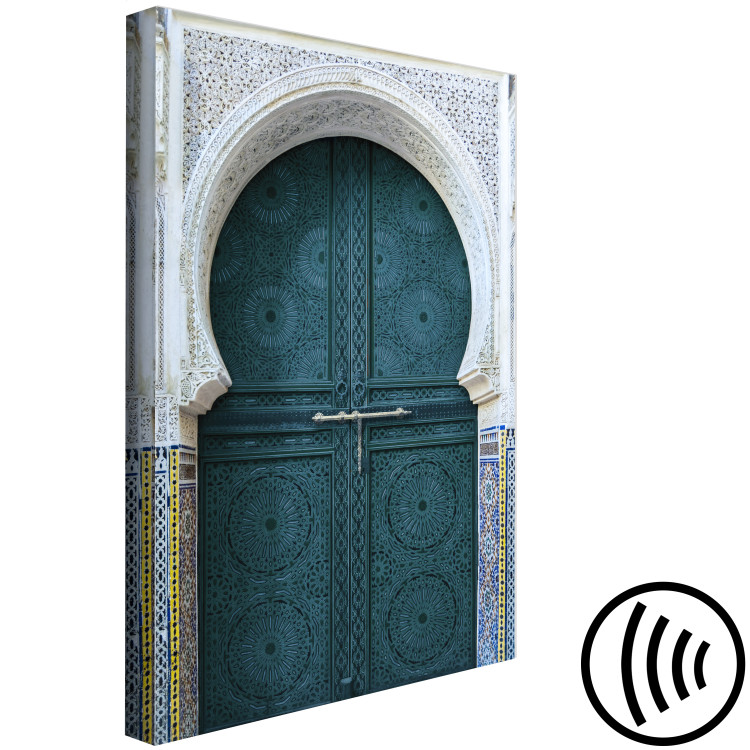 Canvas Moroccan, turquoise doors - a photograph of ethnic architecture 124957 additionalImage 6