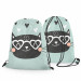 Backpack Cat in love - animal and hearts held in shades of white and black 147357 additionalThumb 3