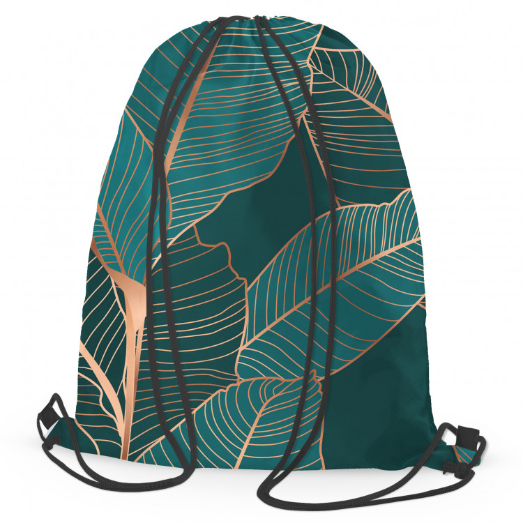 Backpack Noble ficus - a botanical glamour composition with gold pattern 147457