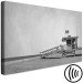 Canvas Safety- black and white photograph of a lifeguard booth on the beach 116367 additionalThumb 6