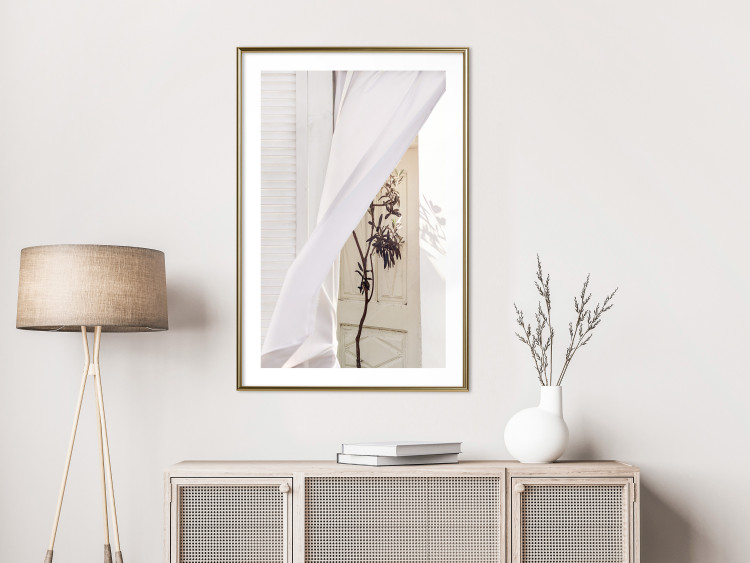 Poster Mystery of the Wind - composition with plant against white architecture 129467 additionalImage 13