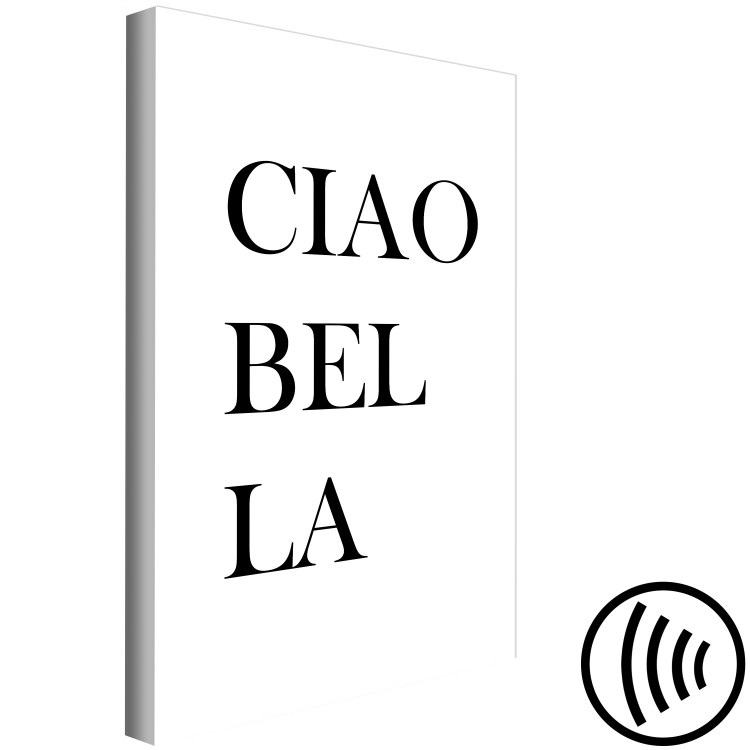 Canvas Italian text Hi beauty - black and white, typographic composition 135867 additionalImage 6