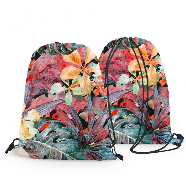 Backpack Coloured leaves - subtle floral pattern in watercolour style 147367 additionalImage 3