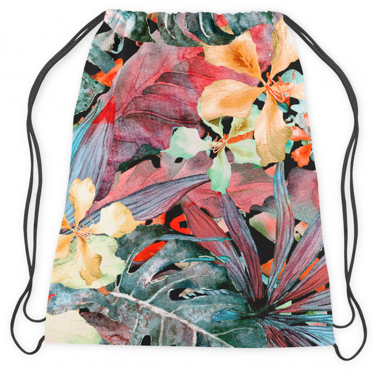 Backpack Coloured leaves - subtle floral pattern in watercolour style 147367 additionalImage 2