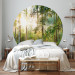 Round wallpaper Lush Forest - Tall Trees in the Rays of the Rising Sun 149167
