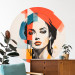 Round wallpaper Shades of Femininity - Portrait of a Woman With Abstract Patches of Color 151667 additionalThumb 2