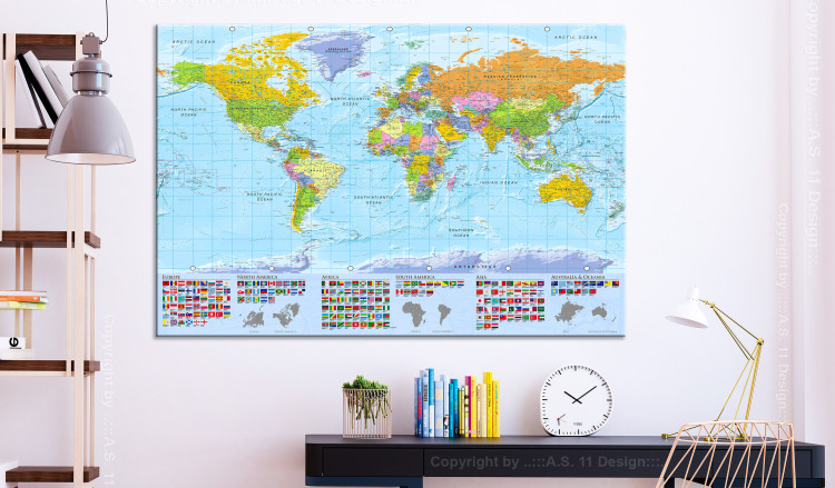 Large Canvas World: Colourful Map [Large Format] 125477 additionalImage 5