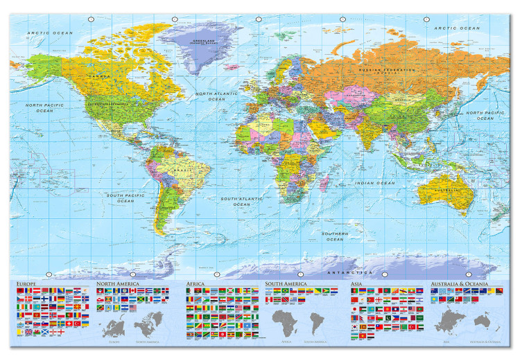 Large Canvas World: Colourful Map [Large Format] 125477