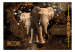 Wall Mural Elephants on Africa contours background - abstract on brown background 125777 additionalThumb 1