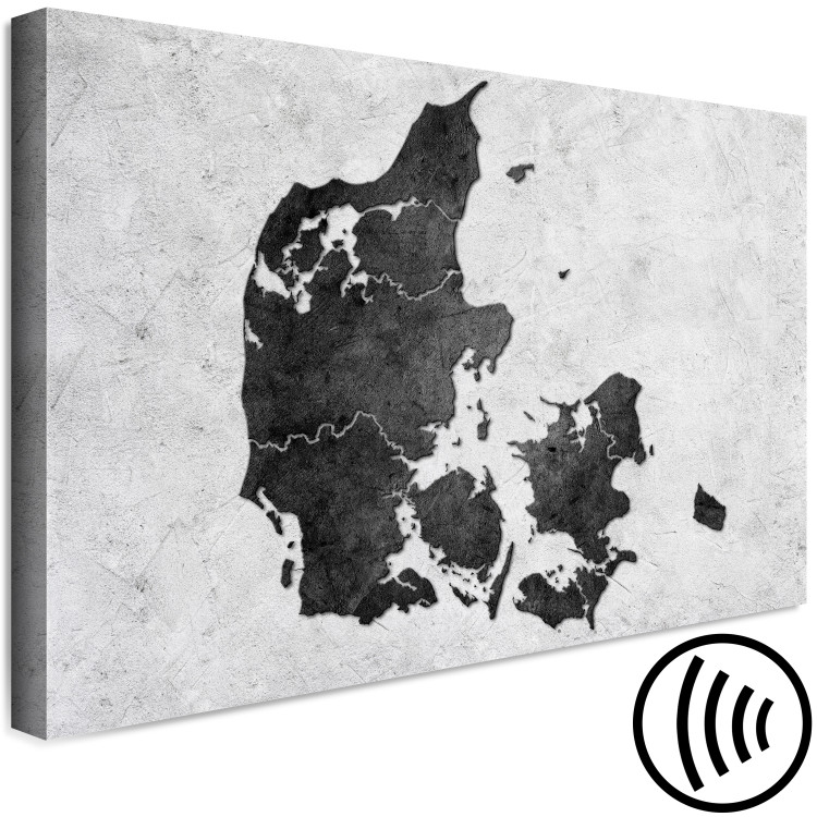 Canvas Denmark on the stone - contour map of the Nordic state 135177 additionalImage 6