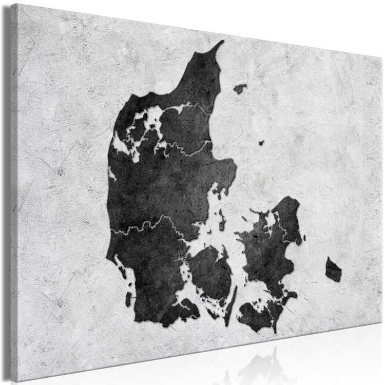 Canvas Denmark on the stone - contour map of the Nordic state 135177 additionalImage 2