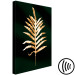 Canvas Golden palm leaf - Botanical theme on a background of green 135577 additionalThumb 6